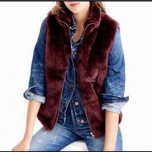 J. Crew Faux Fur Vest (Navy)